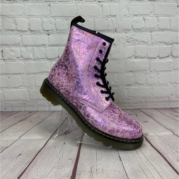 Dr. Martens Shoes - Dr.Martens 1460 Pink Disco Crinkle Suede Boots Mens Size 5/Women’s Size 6